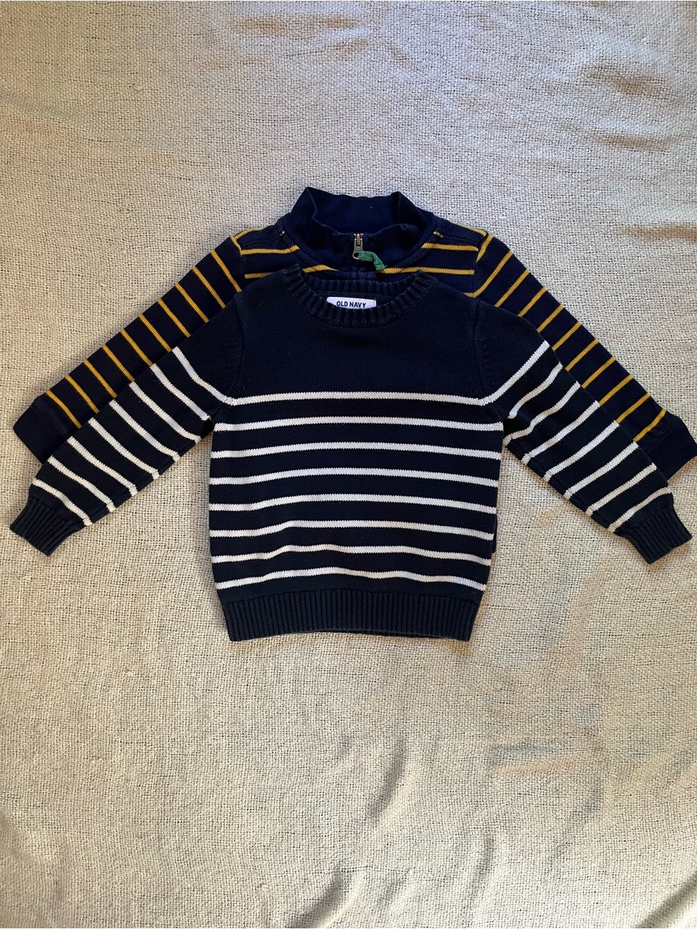 Old Navyand Carter’s Kids Striped Knit Sweaters - a bundle of 2